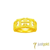 【Just Gold 鎮金店】金熾龍騰 黃金戒指(港圍) 13 黃金