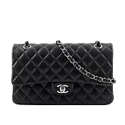 CHANEL 銀釦菱格紋小羊皮 25cm COCO包 展示品 (黑色)