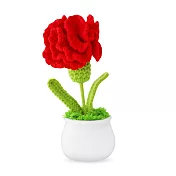 OPretty 歐沛媞 手作針織花盆栽(康乃馨)-多色 紅色