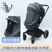Viita 可觀景雙向防曬抗UV透氣通用型寵物推車遮陽罩/防雨篷 灰