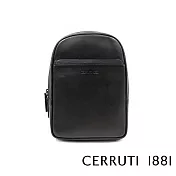 【Cerruti 1881】限量2折 義大利頂級小牛皮斜肩包 全新專櫃展示品(黑色 CEBO06533M)