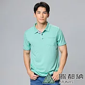 【ATUNAS 歐都納】男款酷涼抗夏節能抑菌短袖POLO衫A1PS2401M/防曬/抗臭/吸濕排汗/涼感 M 淺豆綠