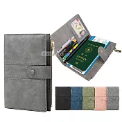 樂遊私旅 RFID防盜刷 皮革護照機票夾/證件護照包 收納零錢包 薄霧黑