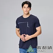 【ATUNAS 歐都納】男款ATUNAS-TEX短袖T恤A2TS2411M/防曬/快乾/吸濕/排汗 2XL 藍黑