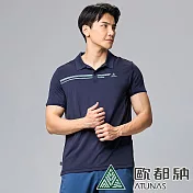 【ATUNAS 歐都納】男款ATUNAS-TEX短袖POLO衫A2PS2405M/防曬/快乾/吸濕/排汗 2XL 藍黑