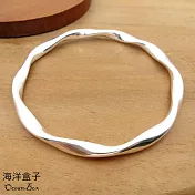 直接套入。亮面拋光實心莫比烏斯環S999足銀純銀手鐲手環《附贈禮盒》 6cm