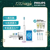 【Philips飛利浦】官方直營 Sonicare Smart 鑽石靚白智能音波震動牙刷/電動牙刷(HX9924/02)+送智能清潔刷頭3入 晶鑽白