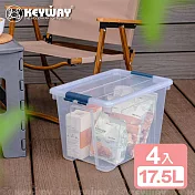 《真心良品》KEYWAY聯府多利3號掀蓋整理箱17.5L-4入