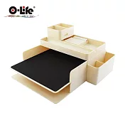 【O-Life】Target 平板公文架 (A4資料架 雙層 檔案架 筆電收納 桌面收納) 米色