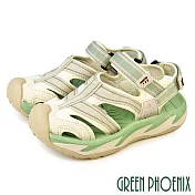 【GREEN PHOENIX】女 溯溪鞋 運動涼鞋 護趾涼鞋 戶外機能 防踢 吸震 沾黏式 EU39 綠色
