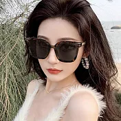 seoul show首爾秀 mw高階鏈條款太陽眼鏡UV400墨鏡 2324 玳瑁框黑灰片