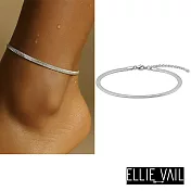 ELLIE VAIL 邁阿密防水珠寶 銀色細緻蛇紋腳鍊 Nic Herringbone