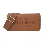 MARC JACOBS THE LEATHER 荔枝紋翻蓋斜揹包-迷你/ 棕