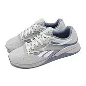 Reebok 訓練鞋 Nano X4 女鞋 灰 藍 支撐 緩衝 交叉訓練 運動鞋 100074190 26cm GREY/BLUE