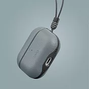 UNIQ Lyden Ds 耐刮皮革收納保護套 附掛繩 AirPods Pro 第2代 (2022) 水洗藍 / 黑