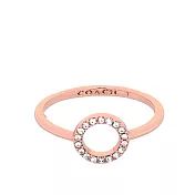 COACH 鏤空水鑽雙圓圈可拆戴戒指 7號 (玫瑰金)