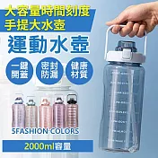 大容量時間刻度手提大水壺(2入組) 黑色*2