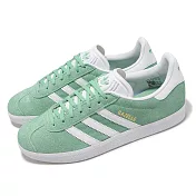 adidas 休閒鞋 Gazelle W 女鞋 綠 白 麂皮 三條文 復古 愛迪達 HQ4410