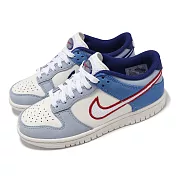 Nike 休閒鞋 Dunk Low GS 大童 女鞋 白 藍 經典 低筒 皮革 運動鞋 HF5742-111