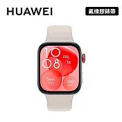 【送FreeBuds SE2豪禮組】HUAWEI Watch Fit 3 1.82吋智慧手環 氟橡膠錶帶款 月光白