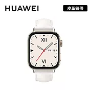 【背包好禮】HUAWEI 華為 Watch Fit 3 1.82吋 智慧手錶  皮革錶帶 珍珠白
