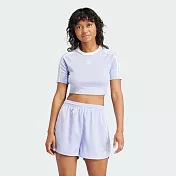 ADIDAS 3 S BABY TEE 短版 女短袖上衣-紫-IP0658 L 紫色