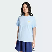 ADIDAS GRAPHIC TEE 女短袖上衣-藍-IT9831 XS 藍色