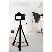 美極品【輕穩快開相機腳架+二合一夾具+冷靴延伸軟管支架】 萬用腳架 輕量三腳架  手機相機兩用  可調整式雲台