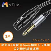 【魔宙】麥克風/音響 6.5mm轉XLR卡農線 公對母純銅音源線 3M