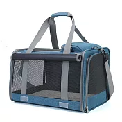 WIN-6021 透氣網窗捲簾寵物包 便攜外出手提寵物袋 透氣貓咪包 小型狗袋 貓咪包 狗狗包 可折疊寵物專用包 藍色