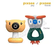 Pixsee Play and Pixsee Friends AI 智慧寶寶攝影機與互動玩具套組+五合一成長支架組-Owlee動物布偶