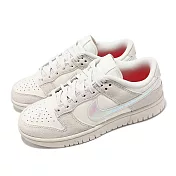 Nike 休閒鞋 Wmns Dunk Low 女鞋 米白 lridescent Swoosh 皮革 經典 HF5074-133