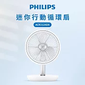 【Philips 飛利浦】迷你行動循環摺疊風扇15H無線續航/多角度調節/輕音省電(ACR2124DX)  白