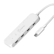 j5create 環保材質 USB-C® Gen2 轉四埠 Type-C 高速集線器_JCH345E 自然白