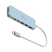 j5create USB-C 7 合 1 多功能擴充集線器-環保永續版_JCD373E 清新藍