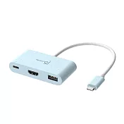 j5create Type-C 轉 HDMI 4K 三合一螢幕轉接器-環保永續版 JCA379E 清新藍