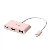 j5create Type-C 轉 HDMI 4K 三合一螢幕轉接器-環保永續版 JCA379E 晚霞粉