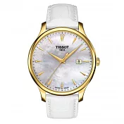 TISSOT 天梭 T-Classic T經典系列 T0636103611600 瑞士製造 珍珠母貝錶盤 日期顯示 石英 皮革 腕錶