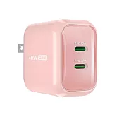 j5create USB-C 雙孔 40W 氮化鎵GaN 迷你PD智慧型極速電源供應器 JUP2540 RC晚霞粉