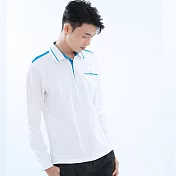 【遊遍天下】男款抗UV吸濕排汗機能長袖POLO衫 (M-5L 大尺碼)(GL1039) 2XL 白色