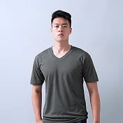 【遊遍天下】MIT男款透氣吸排抗UV吸排運動V領衫(GS2014) XL 深灰