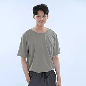 【遊遍天下】MIT台灣製男款吸濕排汗抗UV機能圓領衫(GS2002) S 灰色