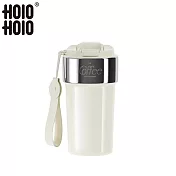 【HOLOHOLO】LATTE CUP 吸管保溫拿鐵杯(500ml) 鏡面白