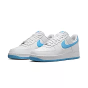 Nike Air Force 1 Low ’07 白底天空藍 男鞋 休閒鞋 FQ4296-100 US10.5 天空藍