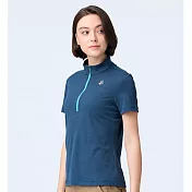 【荒野wildland】女綠色環保抗UV彈性短袖衣普魯士藍 S 普魯士藍色