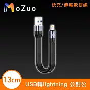 【魔宙】USB轉lightning 快充/傳輸軟排線 公對公13cm