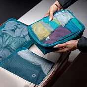 《TRAVELON》網格衣物收納袋3件(孔雀藍) | 收納袋 旅行袋 防塵袋 鞋子拖鞋收納袋