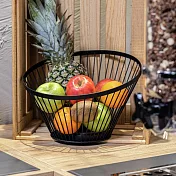 《VEGA》Alpena斜口鏤空水果籃 | 水果盤 水果籃 - 黑30cm