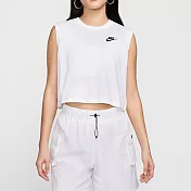 NIKE AS W NSW CLUB CRP SL TEE 女無袖短版上衣-白-FV5506100 XL 白色