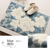 【IKEHIKO】日式立體花藝圖案門墊60x90cm(美觀 止滑踏墊 地墊 門口墊 廳墊/10717771) 藍色S3